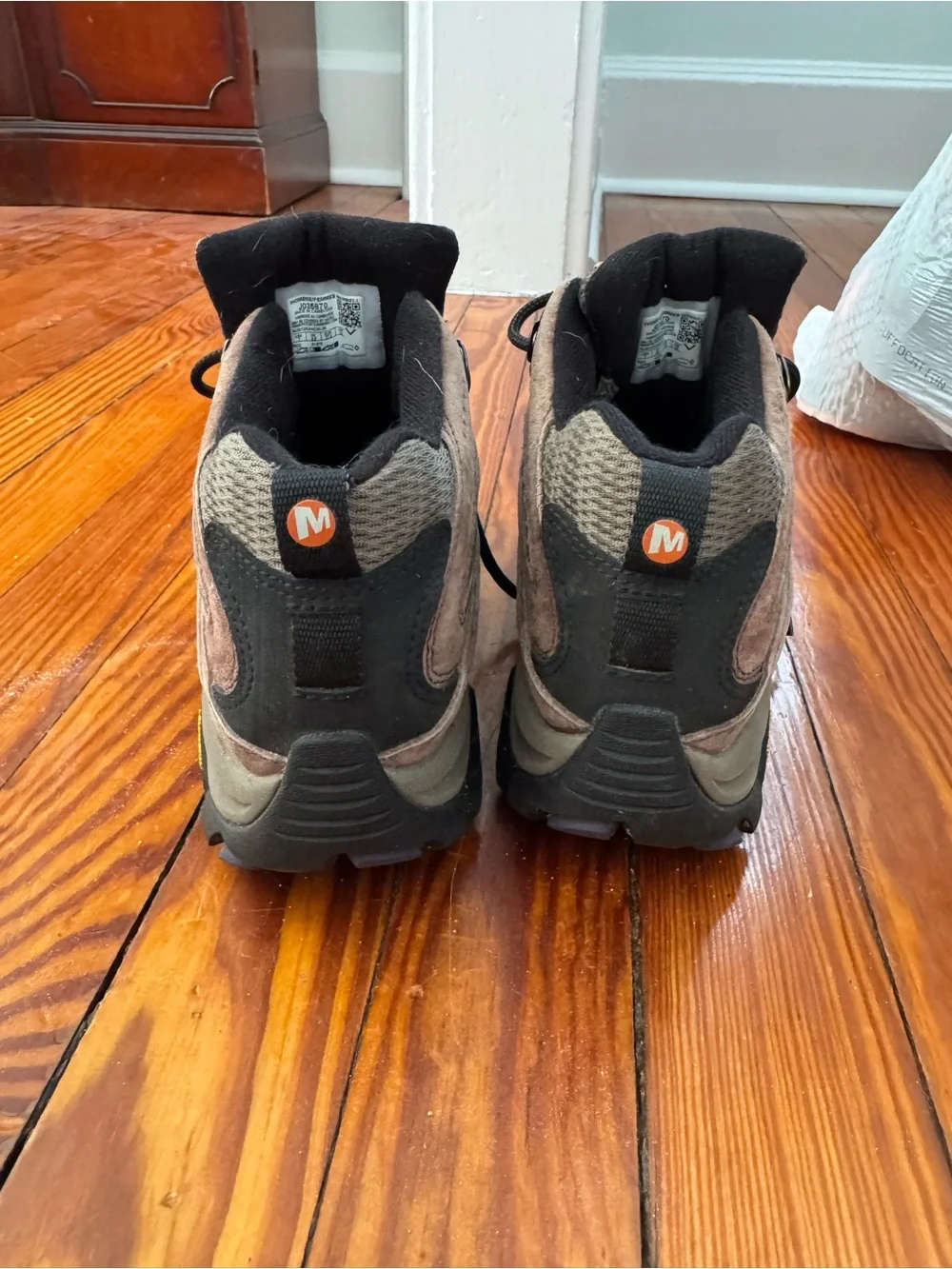 Merrell Brown Suede Hiking Shoes with Purple Details